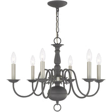 Load image into Gallery viewer, 18" Six Light Dimmable Chandelier With Shades - Gray