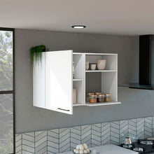 Load image into Gallery viewer, Laminate Wall Mounted Lacquered Door Gloss Finish Door China Cabinet With Two Shelves - White