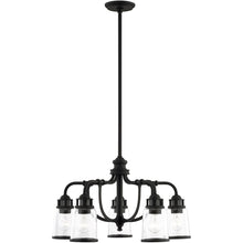 Load image into Gallery viewer, 21" Five Light Dimmable Chandelier With Shades - Black