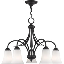 Load image into Gallery viewer, 18" Five Light Dimmable Chandelier With Shades - Black