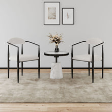 Load image into Gallery viewer, Dining Chairs (Set of 2), Mid-Century Modern Dining Chairs, Kitchen Dining Room Chairs, Round Boucle Backrest Sherpa Dining Chair With Metal Legs