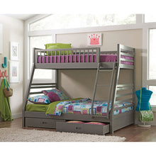 Load image into Gallery viewer, Keira - 2 Drawer Twin Over Full Bunk Bed - Gray