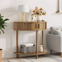 Load image into Gallery viewer, Half Moon Console Table For Living Room - Walnut