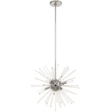 Load image into Gallery viewer, 25" Six Light Dimmable Chandelier With Shades - Silver