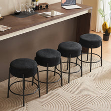 Load image into Gallery viewer, Round Bar Stools (Set of 2), Contemporary Upholstered Dining Stools For Kitchens, Coffee Shops And Bar Stores
