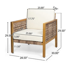 Load image into Gallery viewer, Maycen - Outdoor Club Chair With Wicker Accents - Teak