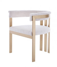 Load image into Gallery viewer, Upholstered Velvet Slat Back Dining Arm Chair - Beige
