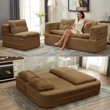 Load image into Gallery viewer, Multi Functional Sectional Sofa Bed With Independent Chaise Lounge And Functional Blanket