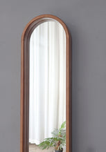 Load image into Gallery viewer, Decorative Rubber Frame Mirror With Elongated Oval Frame - Brown