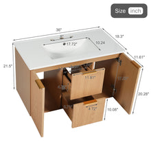 Load image into Gallery viewer, Modern Wall Mounted Bathroom Vanity, Soft Close Doors