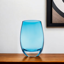 Load image into Gallery viewer, Oval Free Table Vase - Aqua / Clear