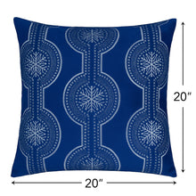 Load image into Gallery viewer, Holiday Throw Pillow With Snowflake Embroidery
