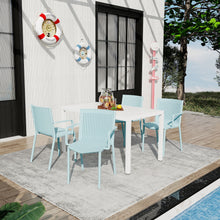 Load image into Gallery viewer, 4 Modern Stackable Armchair Matched With Long Table