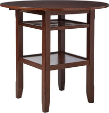 Load image into Gallery viewer, Wood Rounded Drop Leaf Bar Table - Brown