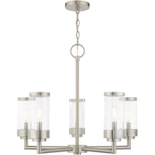 Load image into Gallery viewer, 21'' Five-Light Dimmable Chandelier With Shades - Nickel