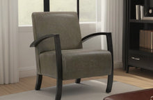 Load image into Gallery viewer, Top Grain Leather Arm Chair - Dark Gray And Black