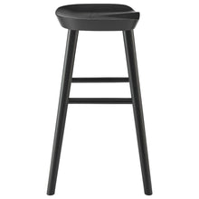 Load image into Gallery viewer, Solid Wood Backless Counter Height Bar Chair - Black