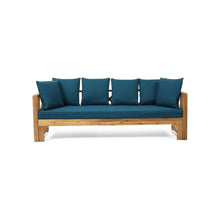 Load image into Gallery viewer, Outdoor Daybed With X-Shaped Panel Backrest And Armrests - Teak