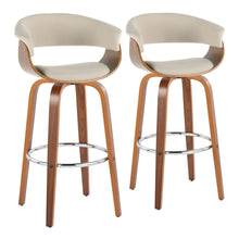 Load image into Gallery viewer, Vintage Mod - Mid Century Modern Fixed Height Barstool With Swivel With Round Footrest (Set of 2)