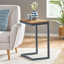 Load image into Gallery viewer, C Shaped End Table With Iron Base And Fir Wood To