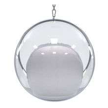Load image into Gallery viewer, Acrylic And Faux Leather Balloon Chair - Silver And Clear