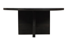 Load image into Gallery viewer, 60" Rounded Solid Wood Pedestal Base Dining Table - Gray