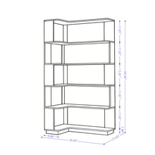 Load image into Gallery viewer, L-Shaped Design Corner Bookshelf