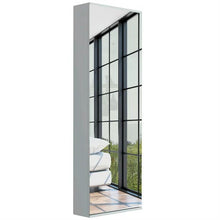 Load image into Gallery viewer, Stylish Wall Mounted Shoe Rack With Mirror - White