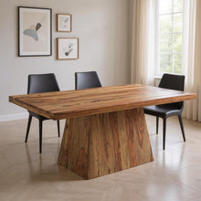 Load image into Gallery viewer, 75" Wood Pedestal Base Dining Table - Brown