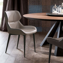 Load image into Gallery viewer, Upholstered Faux Leather Dining Side Chair - Gray