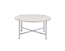 Load image into Gallery viewer, Round Coffee Table - Chrome And White Oak