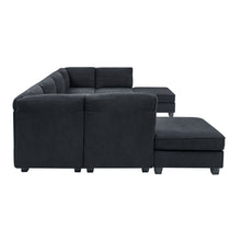 Load image into Gallery viewer, Upholstered Modular Sectional, Customizable Layout, Removable Cushions - Black