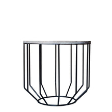 Load image into Gallery viewer, 20" Solid Wood And Iron Round End Table - Black And Gray