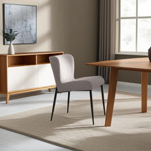 Load image into Gallery viewer, Upholstered Fabric Metal Wing Back Dining Side Chair - Gray