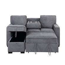 Load image into Gallery viewer, Territory - Pull Out Sofa Bed With Design - Dark Gray