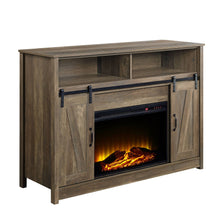 Load image into Gallery viewer, Tobias - Fireplace With Shelf Storage - Oak