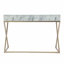 Load image into Gallery viewer, Writing Desk With Two Drawers - White / Bronze