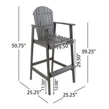 Load image into Gallery viewer, Outdoor Acacia Wood Adirondack Barstools (Set of 2)
