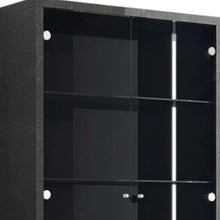Load image into Gallery viewer, Wood Display Cabinet With LED With Two Doors One Drawer - Dark Gray