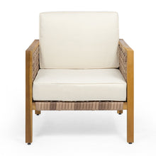 Load image into Gallery viewer, Maycen - Outdoor Club Chair With Wicker Accents - Teak