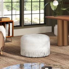 Load image into Gallery viewer, Yolanda - Round Upholstered Accent Ottoman - Almond White