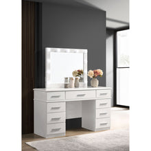 Load image into Gallery viewer, Sarah - 9 Drawer Vanity Desk With Mirror Set - White