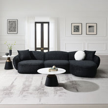 Load image into Gallery viewer, Lucifer - Sectional Sofa With 3 Pillows - Black Shimmer Chenille