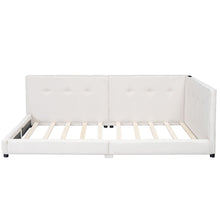 Load image into Gallery viewer, Modern Upholstered Platform Bed With USB Ports And LED Belt