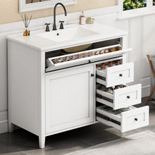Load image into Gallery viewer, Bathroom Vanity With Sink, Cabinet With 3 Drawers And Adjustable Shelf