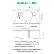 Load image into Gallery viewer, Topmount Drop In Kitchen Sink With Double Bowl Design
