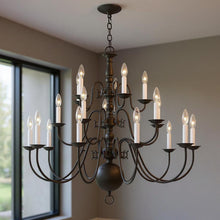 Load image into Gallery viewer, 33" Multi Light Dimmable Chandelier With Shades - Bronze