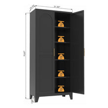 Load image into Gallery viewer, Shapely Doors Cabinet, Metal Storage Cabinet With Doors And Adjustable Shelves