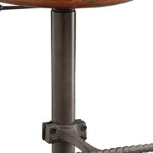 Load image into Gallery viewer, Swivel Backless Adjustable Height Bar Chair With Footrest 30" - Chestnut And Gray