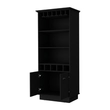 Load image into Gallery viewer, 70" Wood Bar Cabinet With Two Doors - Black